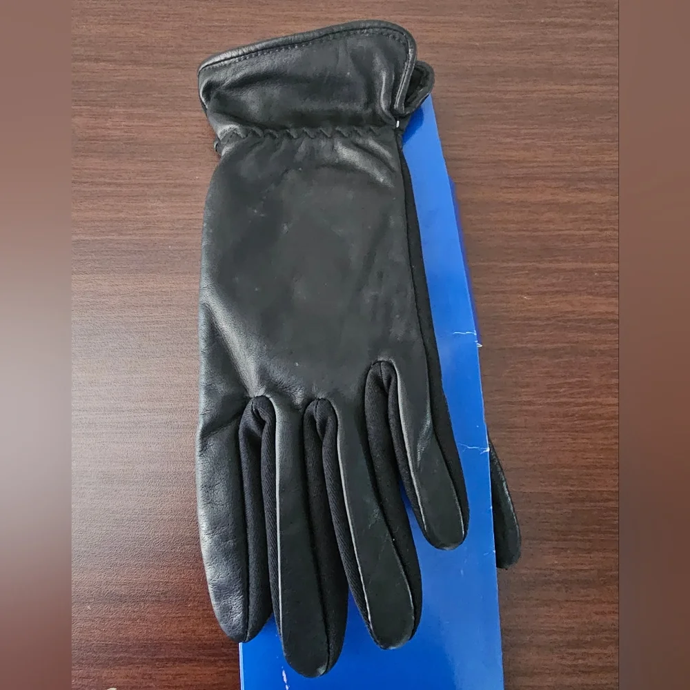 New GRANDOE Women's Lined Black Leather Gloves